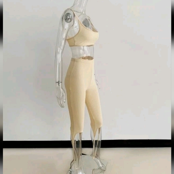 Cream Ribbed Two-Piece Set - Picture 6 of 8